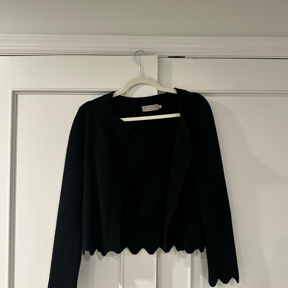 Brodie Cashmere Scalloped Edge Cardigan